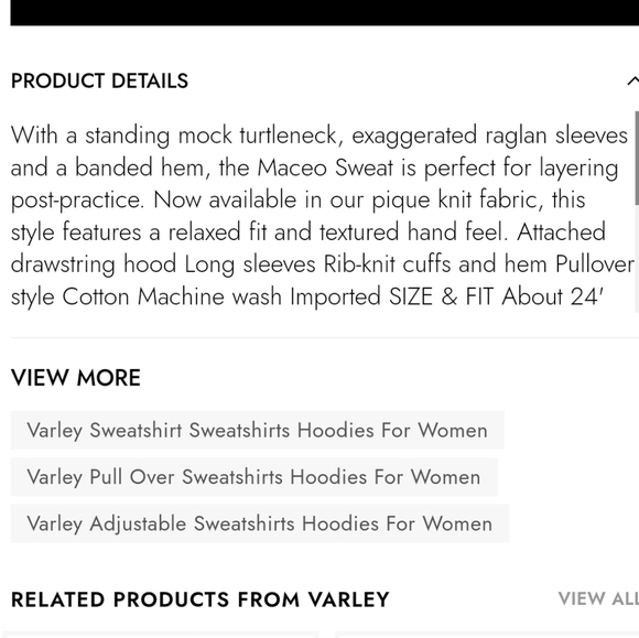 VARLEY MACEO TEXTURED MOCK NECK SWEATSHIRT DUSTY ROSE MAUVE WOMEN SMALL - Picture 12 of 15